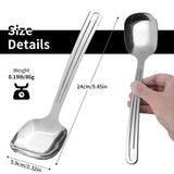 9.45-inch Square Head Spoon, 304 Stainless Steel Korean Style Square Spoon, Soup, Sugar, Table, and Dinner Spoon, 1 Piece