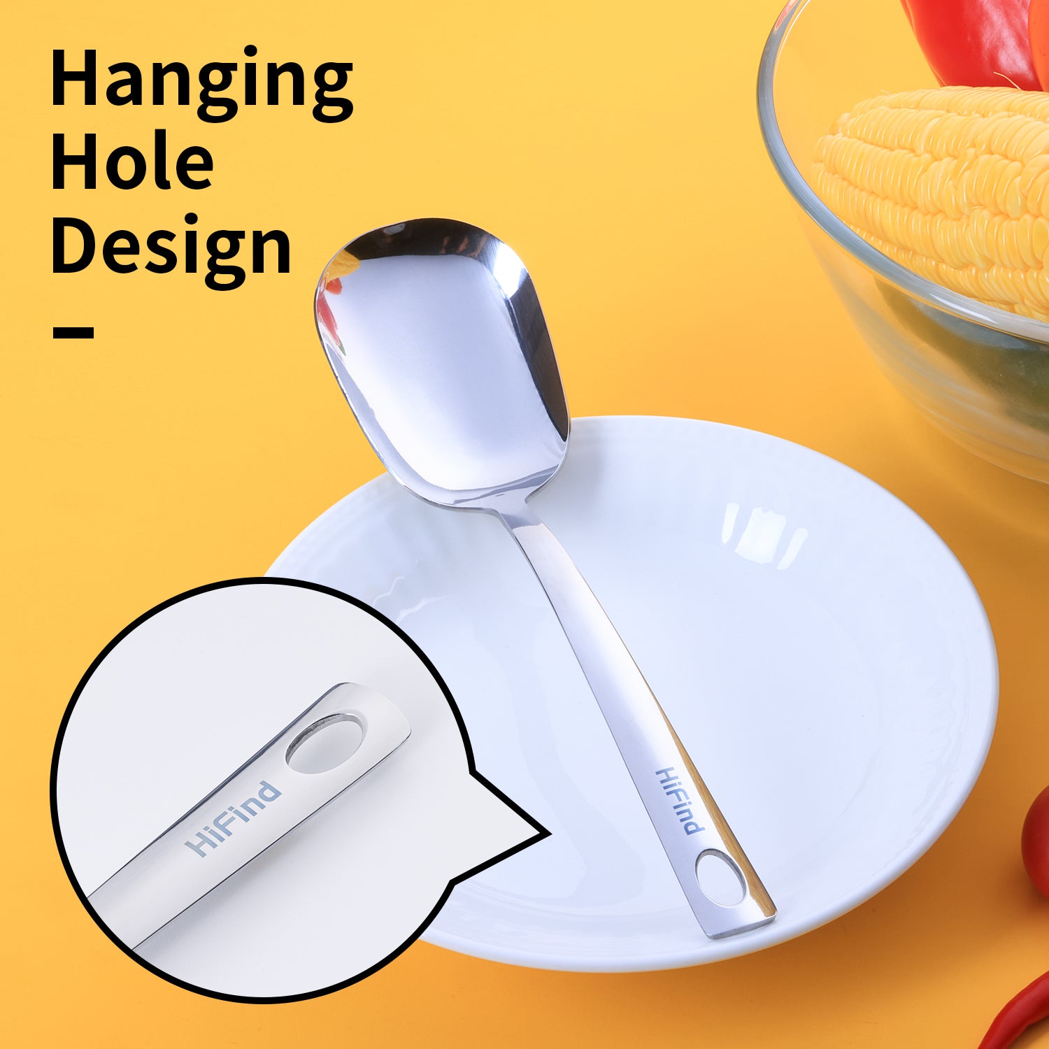 9.45-inch Square Head Spoon, 304 Stainless Steel Thick and Heavy Duty, Korean Style Square Soup, Sugar, Table, and Dinner Spoon, 1 Piece