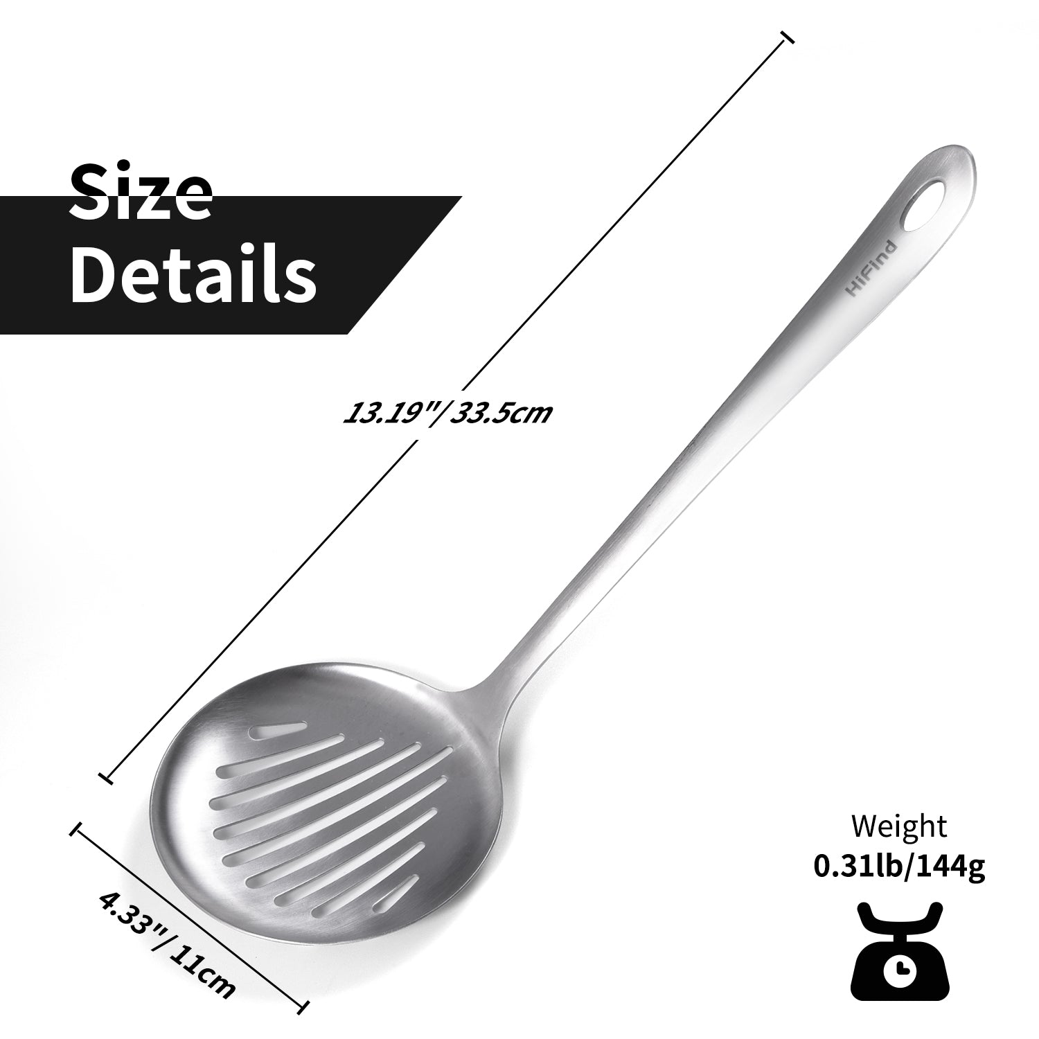 13in Skimmer Slotted Spoon, Large 304 Stainless Steel Serving Spoon for Kitchen Quick Cooking Straining with High Heat Resistant for Buffet, Dinner, Restaurants, Kitchen 1Pc