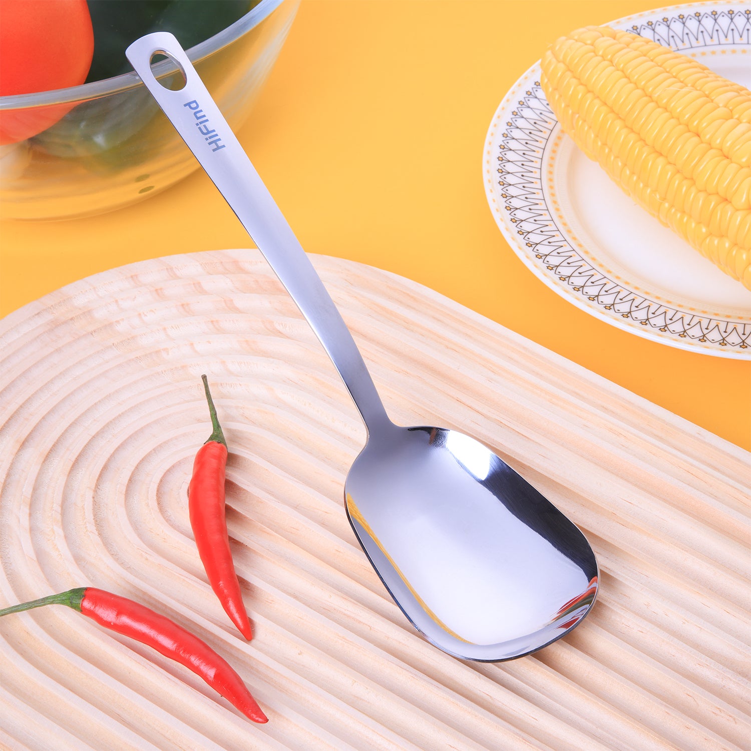 9.45-inch Square Head Spoon, 304 Stainless Steel Thick and Heavy Duty, Korean Style Square Soup, Sugar, Table, and Dinner Spoon, 1 Piece