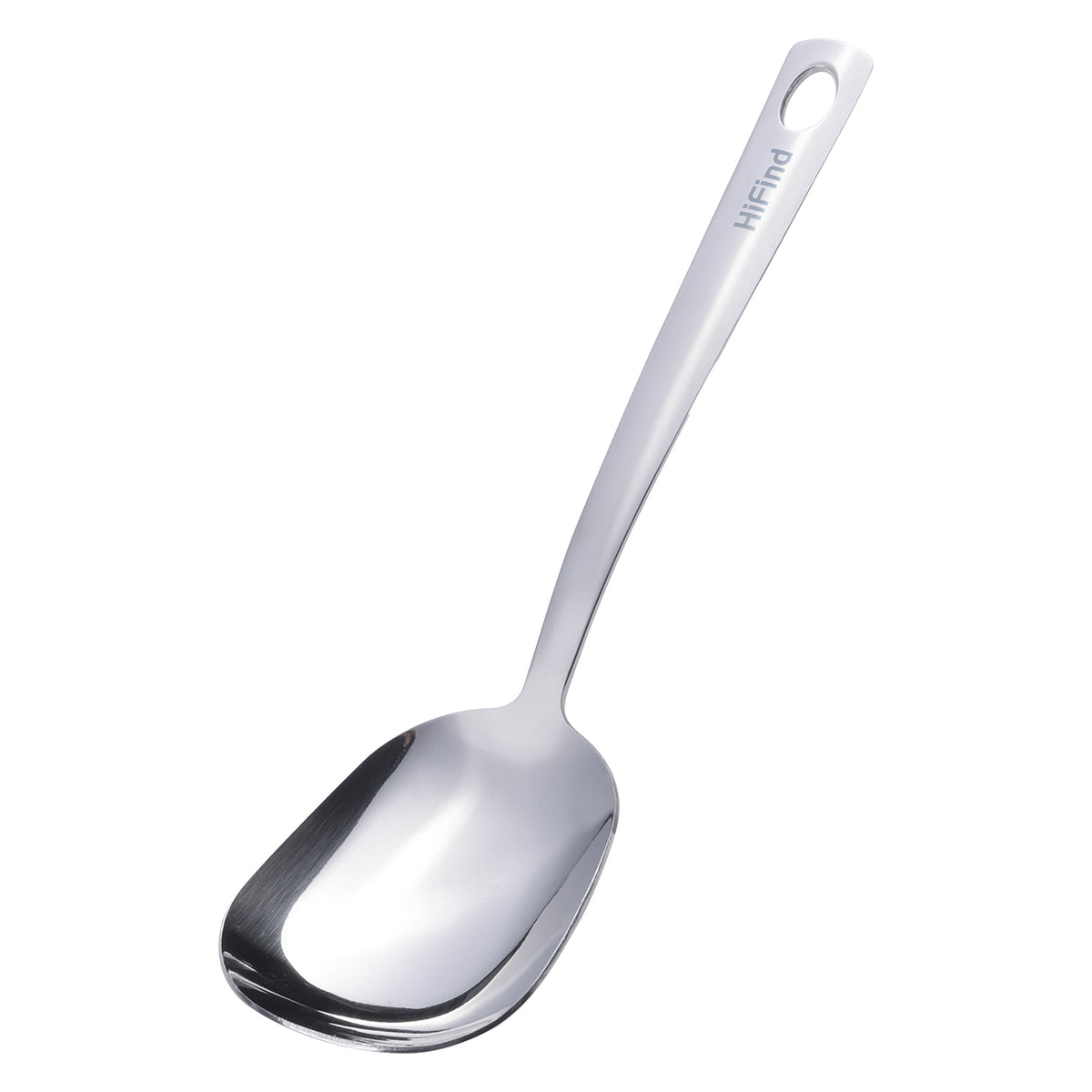 9.45-inch Square Head Spoon, 304 Stainless Steel Thick and Heavy Duty, Korean Style Square Soup, Sugar, Table, and Dinner Spoon, 1 Piece