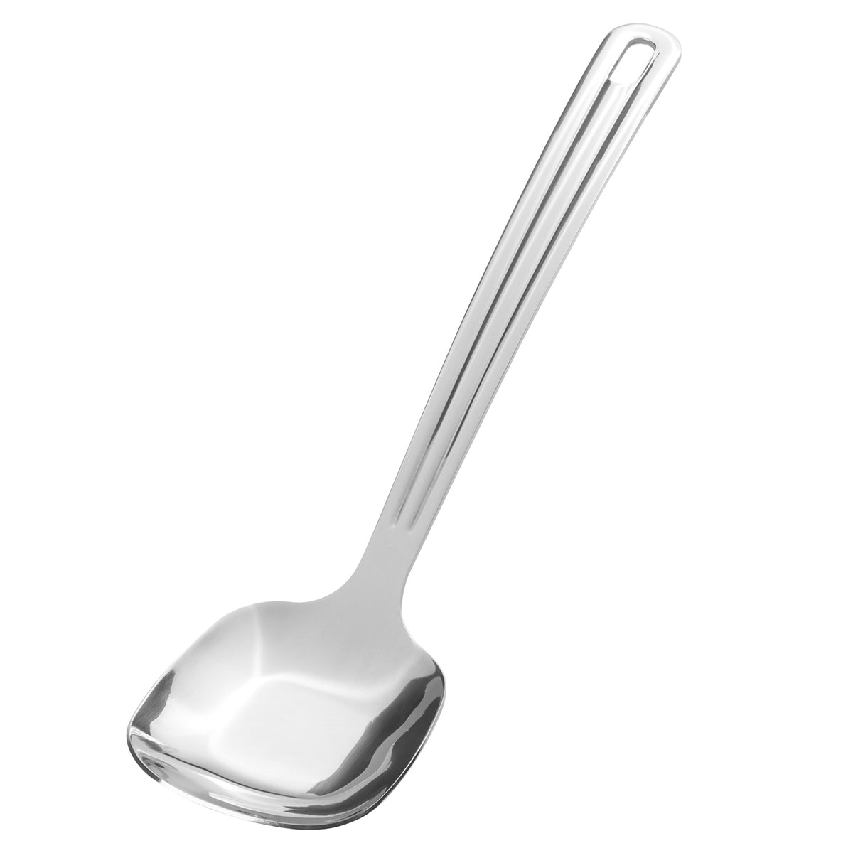 9.45-inch Square Head Spoon, 304 Stainless Steel Korean Style Square Spoon, Soup, Sugar, Table, and Dinner Spoon, 1 Piece